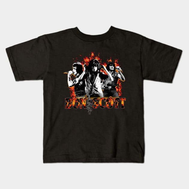 Vintage Bonscott Rock and Roll Kids T-Shirt by KuldesaK